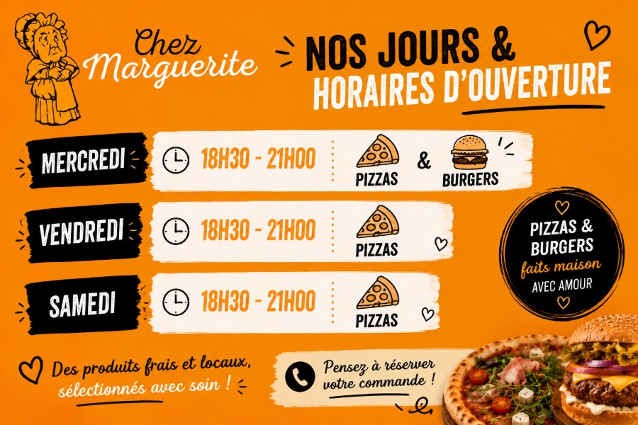 Jours d'ouverture et horaires